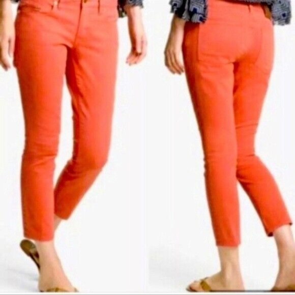 Tory Burch Pants - Tory Burch Cropped Skinny Jeans Burn Orange Women’s Size 28